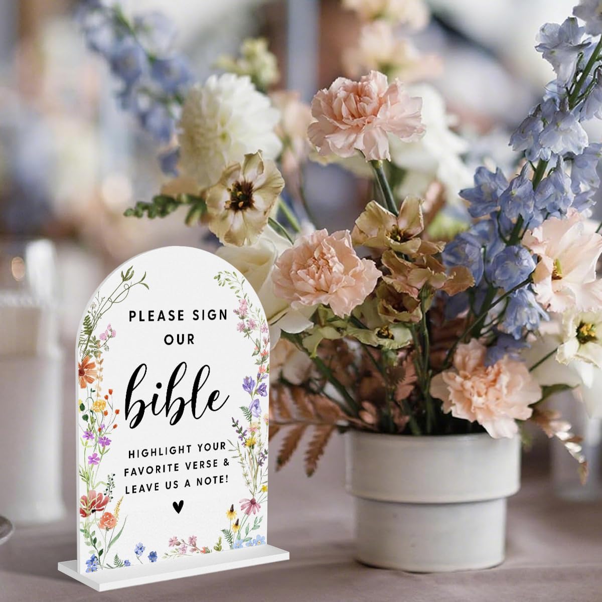 Acrylic Wedding Signs, Please Sign Our Bible Signs for Marriage Reception, Bridal Shower