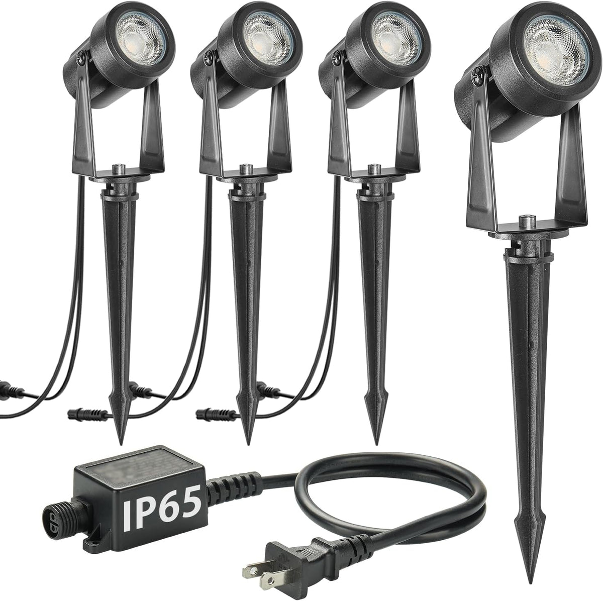 SUNTHIN Outdoor Landscape Lighting, 4 Pack Outdoor Spot Lights with Transformer for Yard, Plant