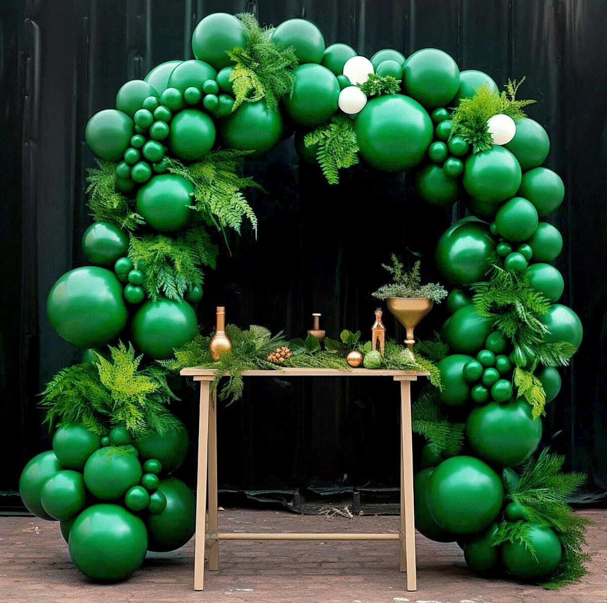110pcs Dark Green Balloons 12 Inch Green Latex Balloon Arch Kit for Birthday Baby Shower