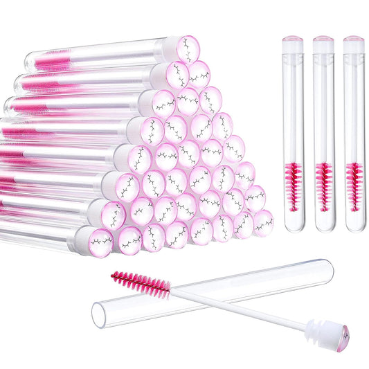 80 Pieces Disposable Mascara Brushes Tubes Set, 40 Pieces Empty Mascara Wand Tube with 40 Pieces