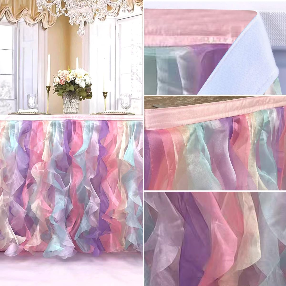 Luxury Organza Mesh Table Skirt Draping Floating Romance - Perfect for Bridal Showers, Birthday