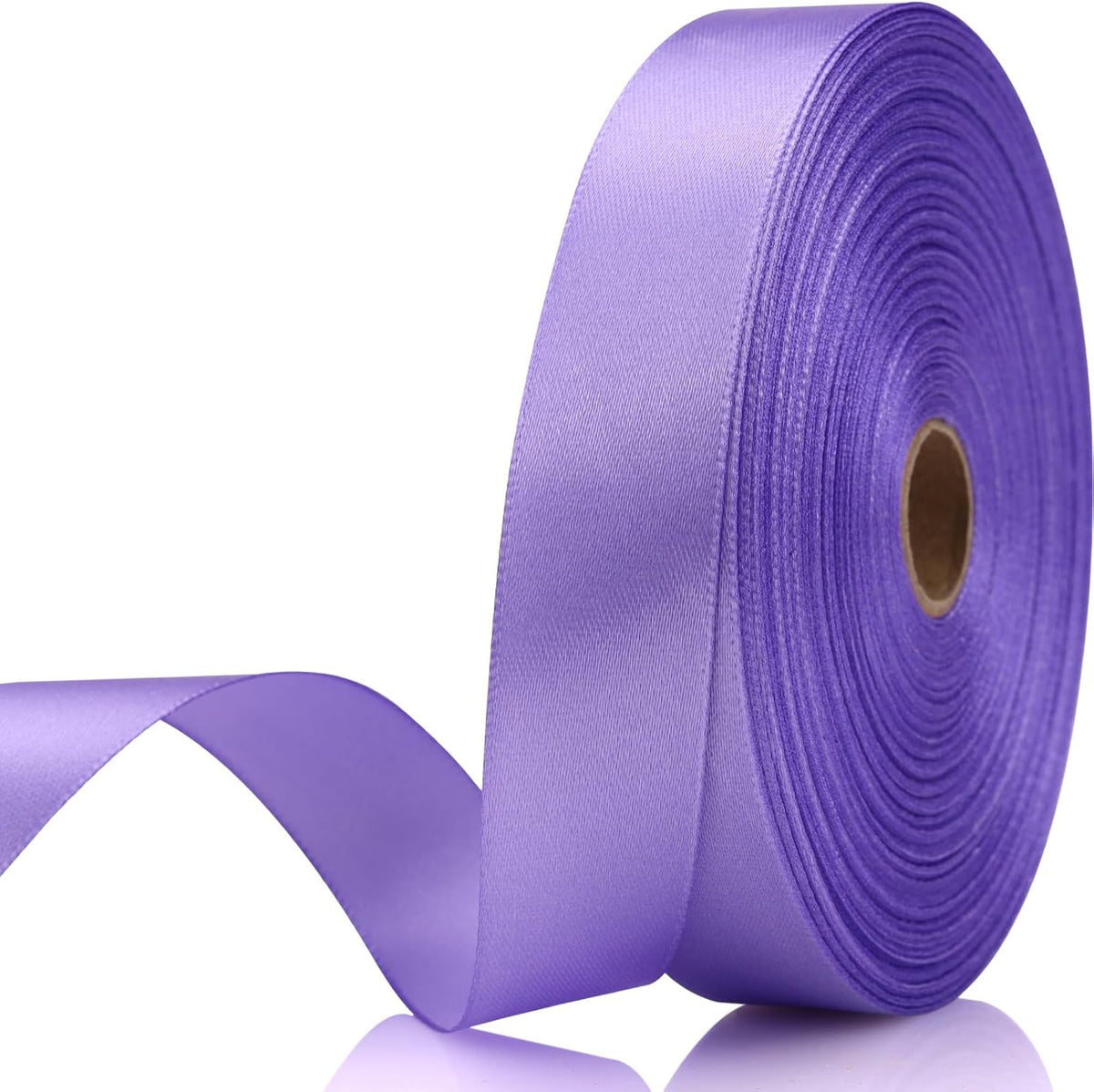 Light Purple Satin Craft Ribbon - 7/8 Inch, 60 Yards - Single Face Polyester for Handmade Roses