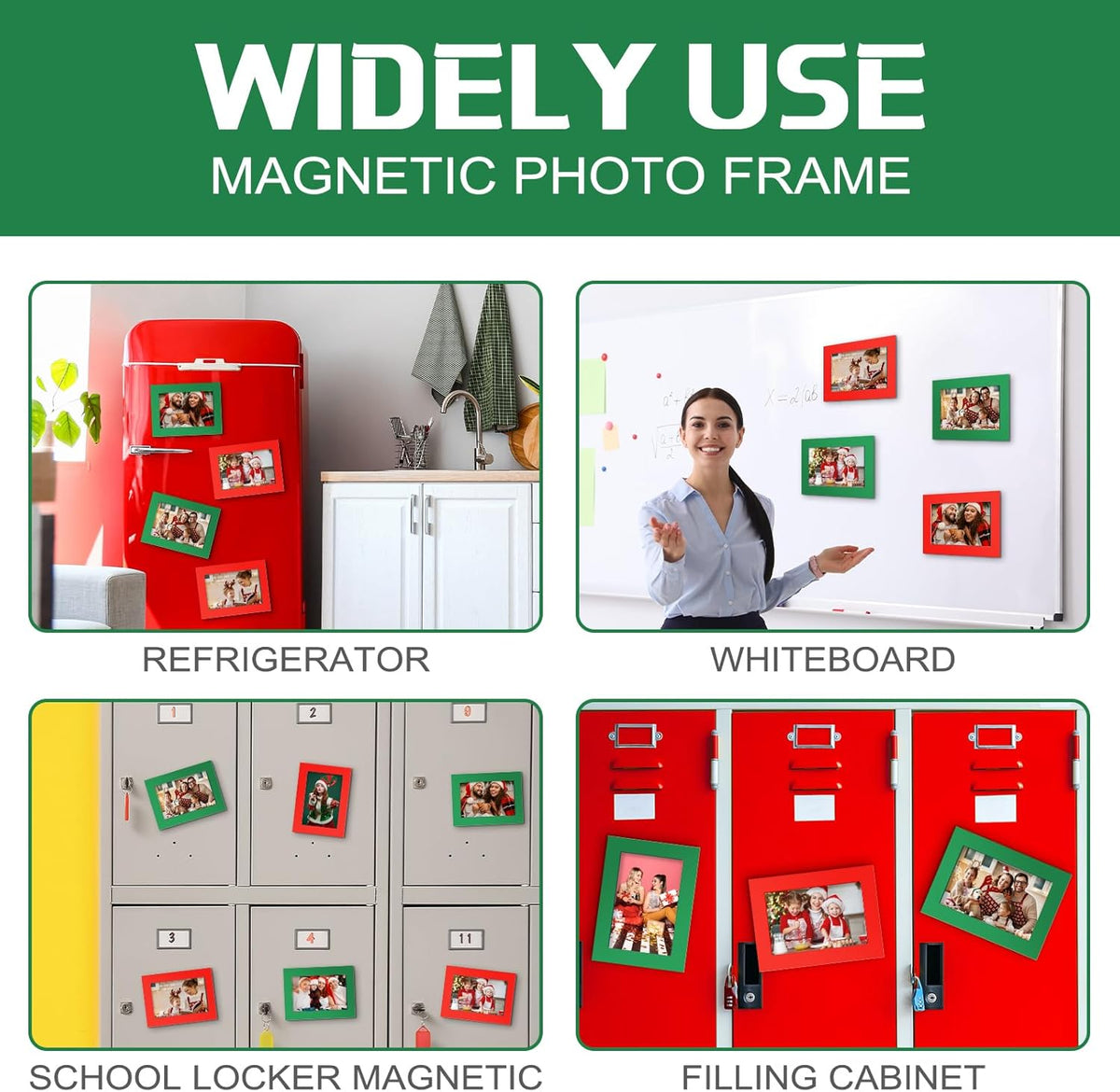 Soaoo 60 Pcs Magnetic Picture Frames Wallet Size 2.5 x 3.5 Inches Reusable Magnetic Photo Sleeves