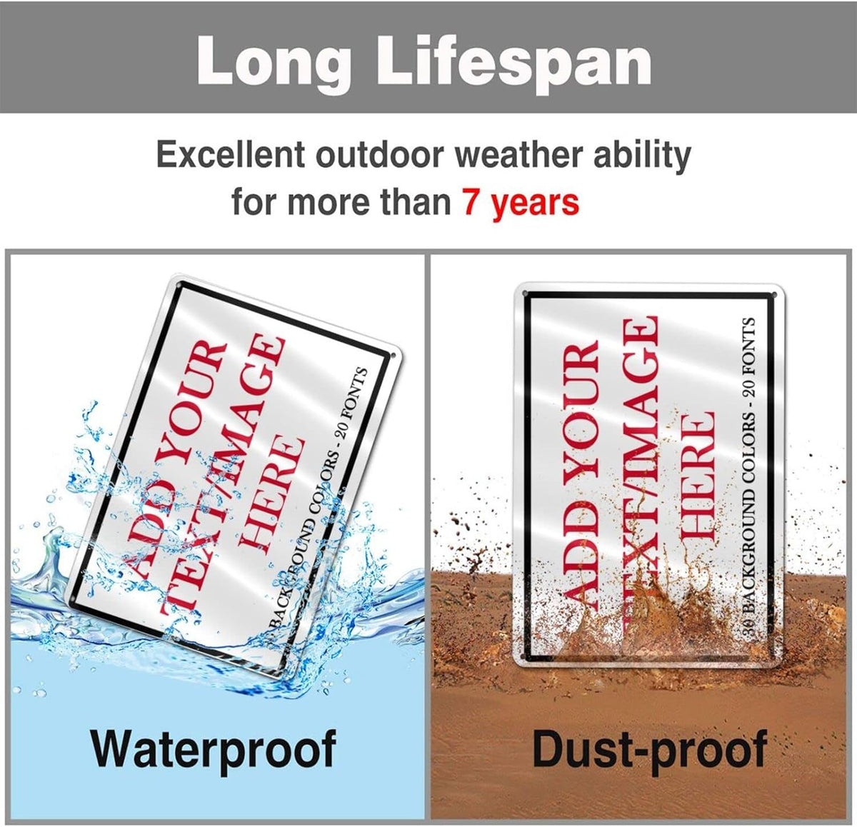 Custom Signs Outdoor Metal Sign - 12 x 8 Personalized Aluminum Rust-Proof Entrance Signs, Garden