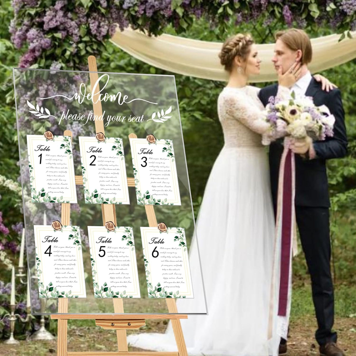 Wedding Seating Chart Board Display, 24x18 Inch Welcome Please Find Your Seat Acrylic Table Seating