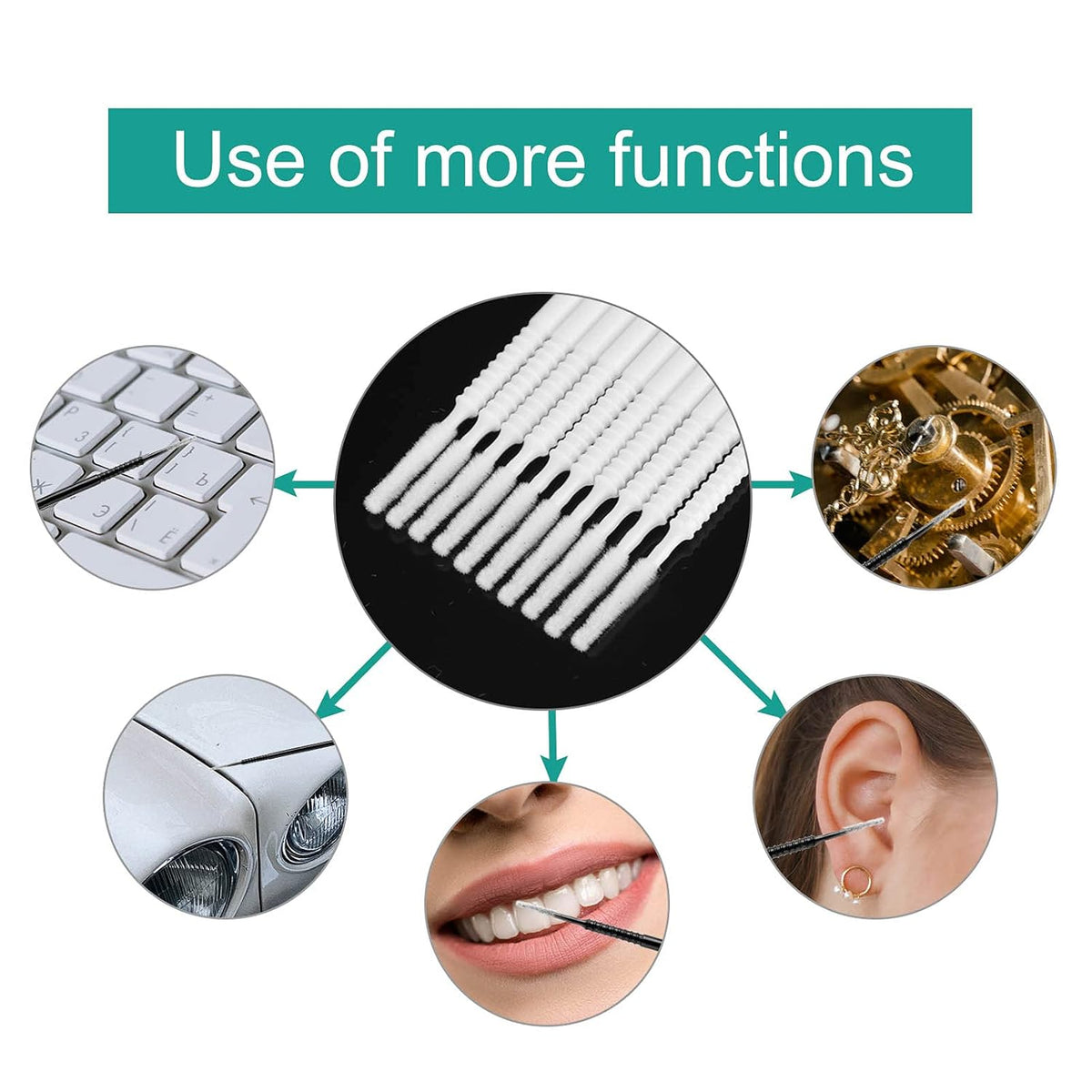 200PCS Micro Applicators Brushes Mini Cotton Swabs Remove Grafted Eyelash Glue Dedicated Brush