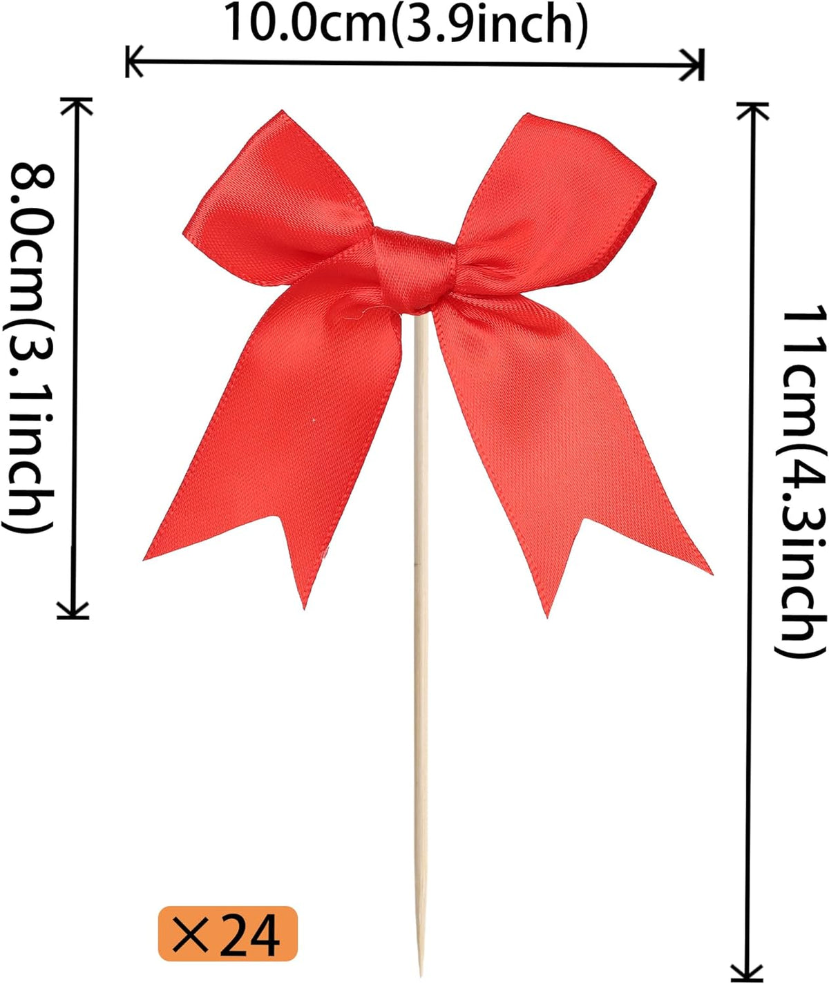 24 PCS Bow Cupcake Toppers Bowknot Cake Toppers Bow Cupcake Picks Bowknot Birthday Party