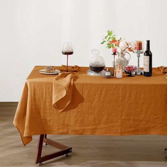 Talasily Linen Tablecloth 100% Pure Linen Table Cloth 60x108 Inches Rectangle Tablecloths Washable