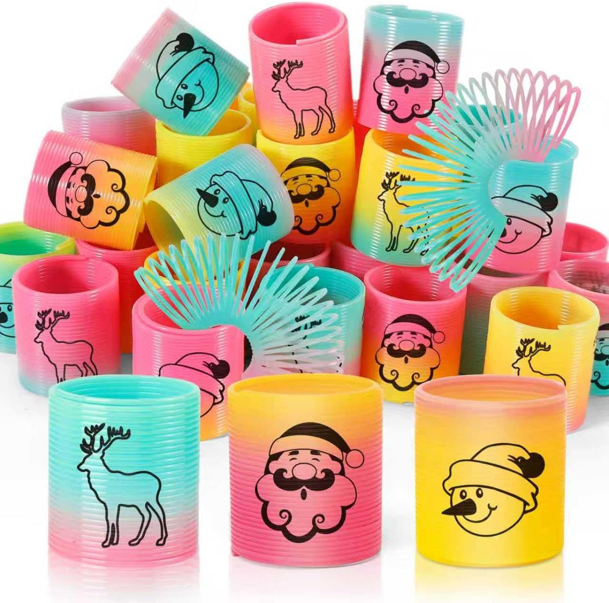 36 Packs Spring Rainbow Magic Fidget Stress Coil Mini Springs Bulk Toys Party Favor Birthday