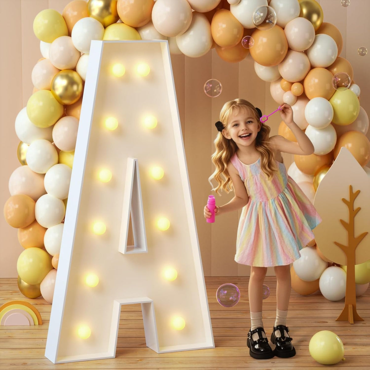 imprsv Marquee Light Up Letters, 4FT Mosaic Letters with Light for Baby Shower Graduation Party