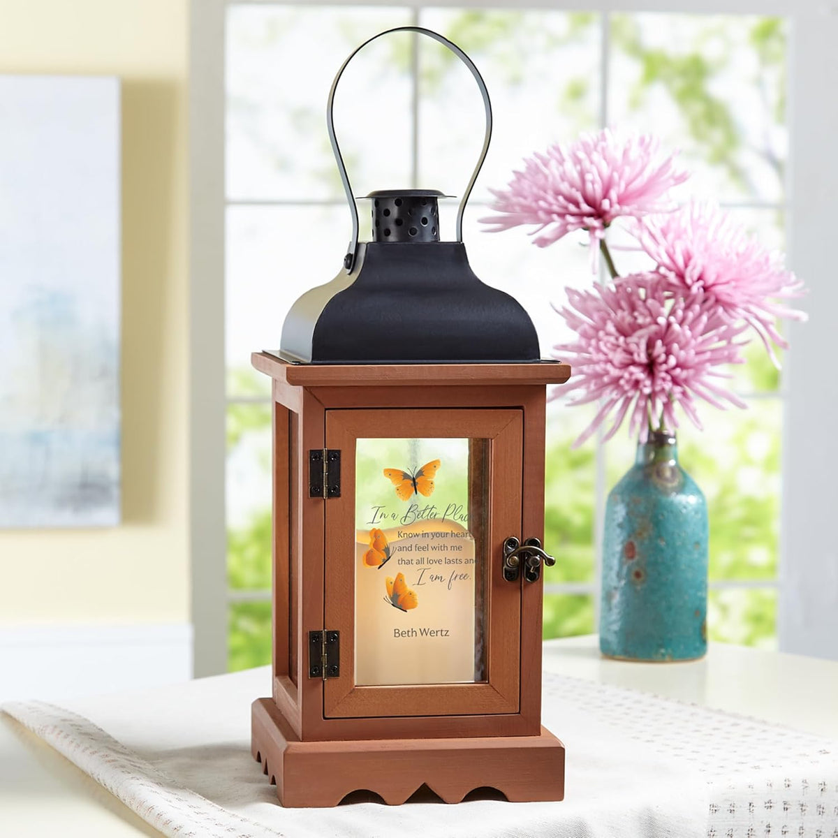 Let's Make Memories Personalized Memorial Lantern - Sympathy - Condolences - in Memory - LED Candle