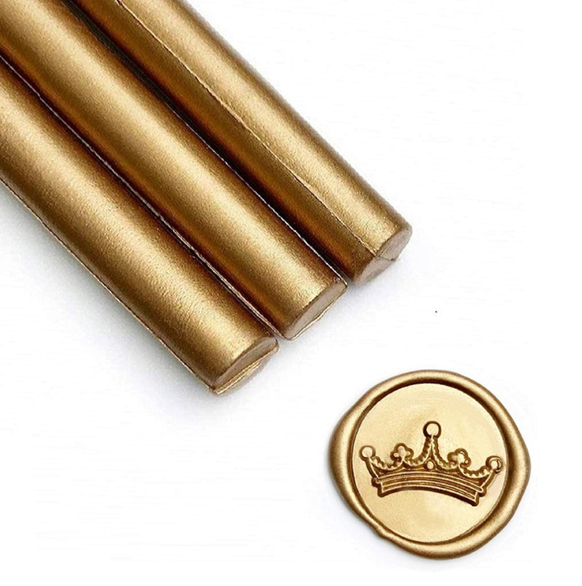 UNIQOOO Mailable Glue Gun Sealing Wax Sticks for Wax Seal Stamp - Metallic Antique Gold, Great for
