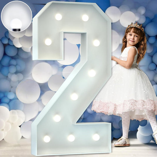 Marquee Numbers 4 Feet Tall Big Light Up Numbers 2nd 21st 25th Birthday Decorations Girl Boy