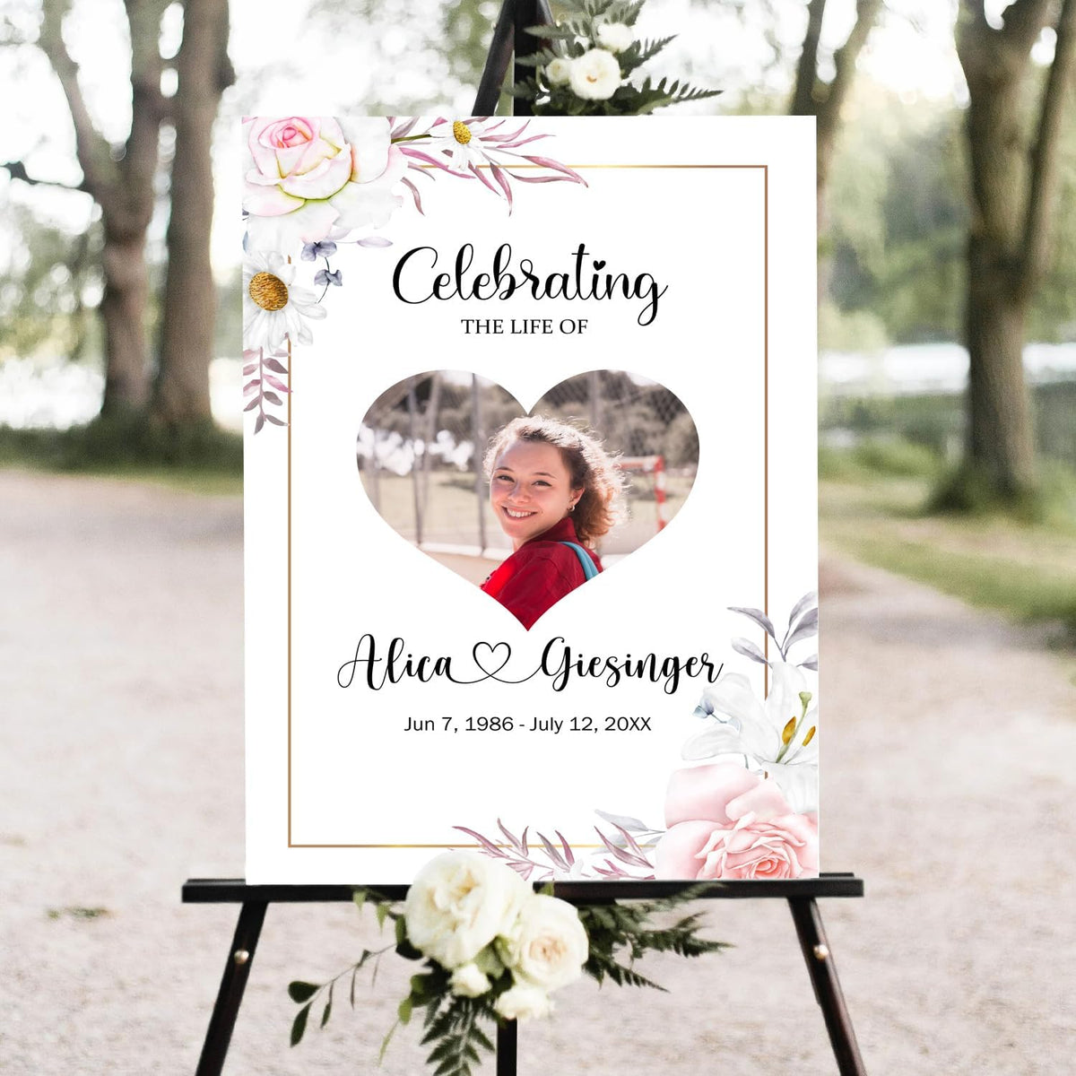 Funeral Heart Collage, Celebration of Life, Funeral Welcome Sign, Large Memorial Poster, Funeral