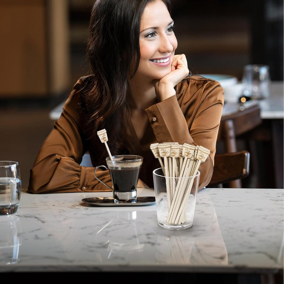200 Pieces Wooden Coffee Stirrers, 6 inch Disposable Coffee Stir Sticks, Hot Drink Beverage