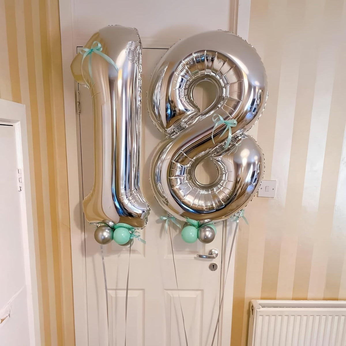 Silver 9 Balloon,40 Inch Number 9 Balloon,9 Birthday Balloon Decorations,Helium Silver 9 Balloon