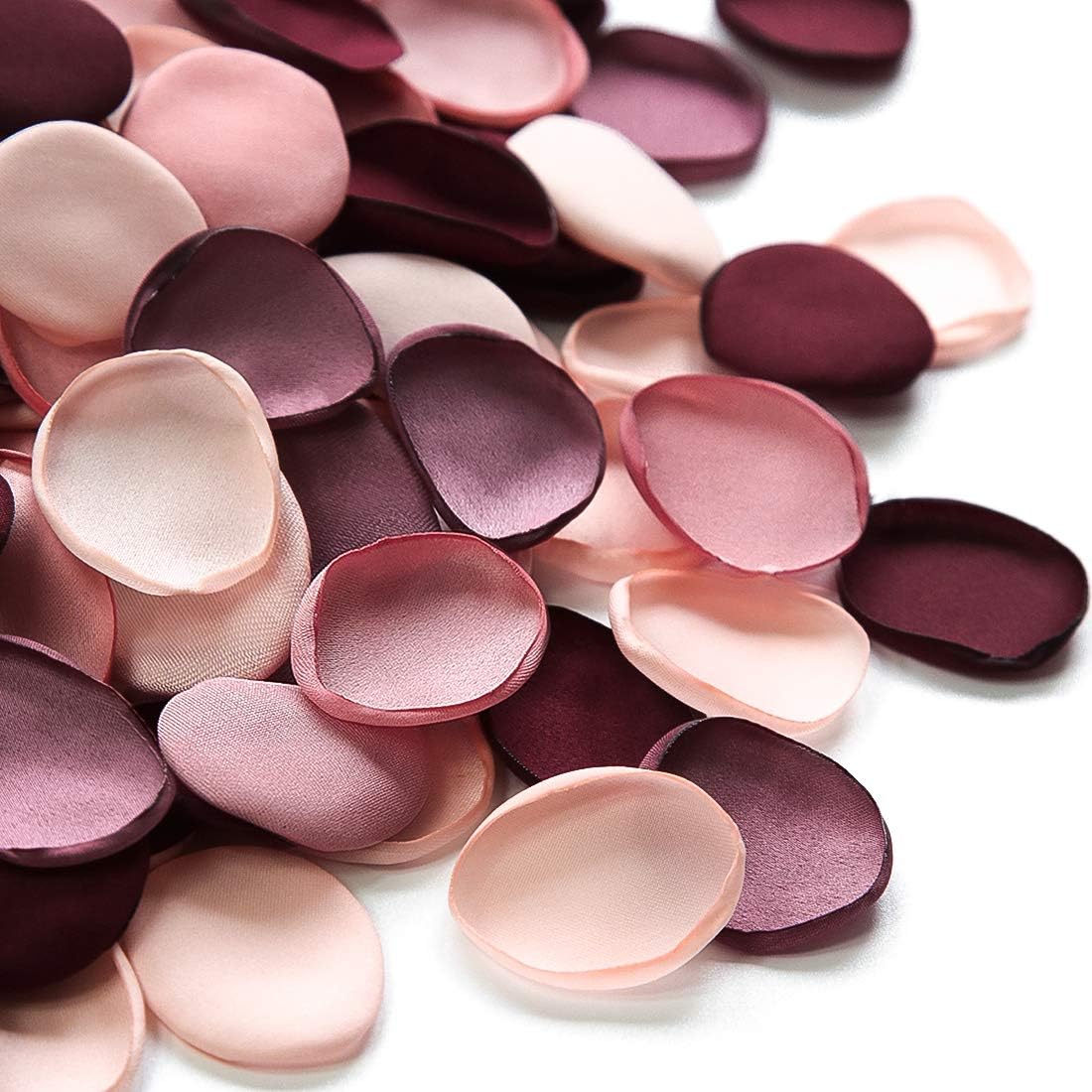 Floroom 300pcs Rose Petals Burgundy Maroon Faux Silk Flower Petals for Wedding Flower Girl Basket