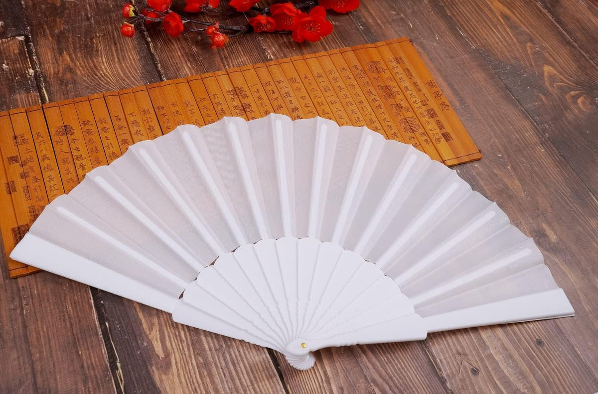 HUNANBANG Product Image 4 Pieces Folding Hand Fans Church Wedding Gift, Party Favors, DIY
