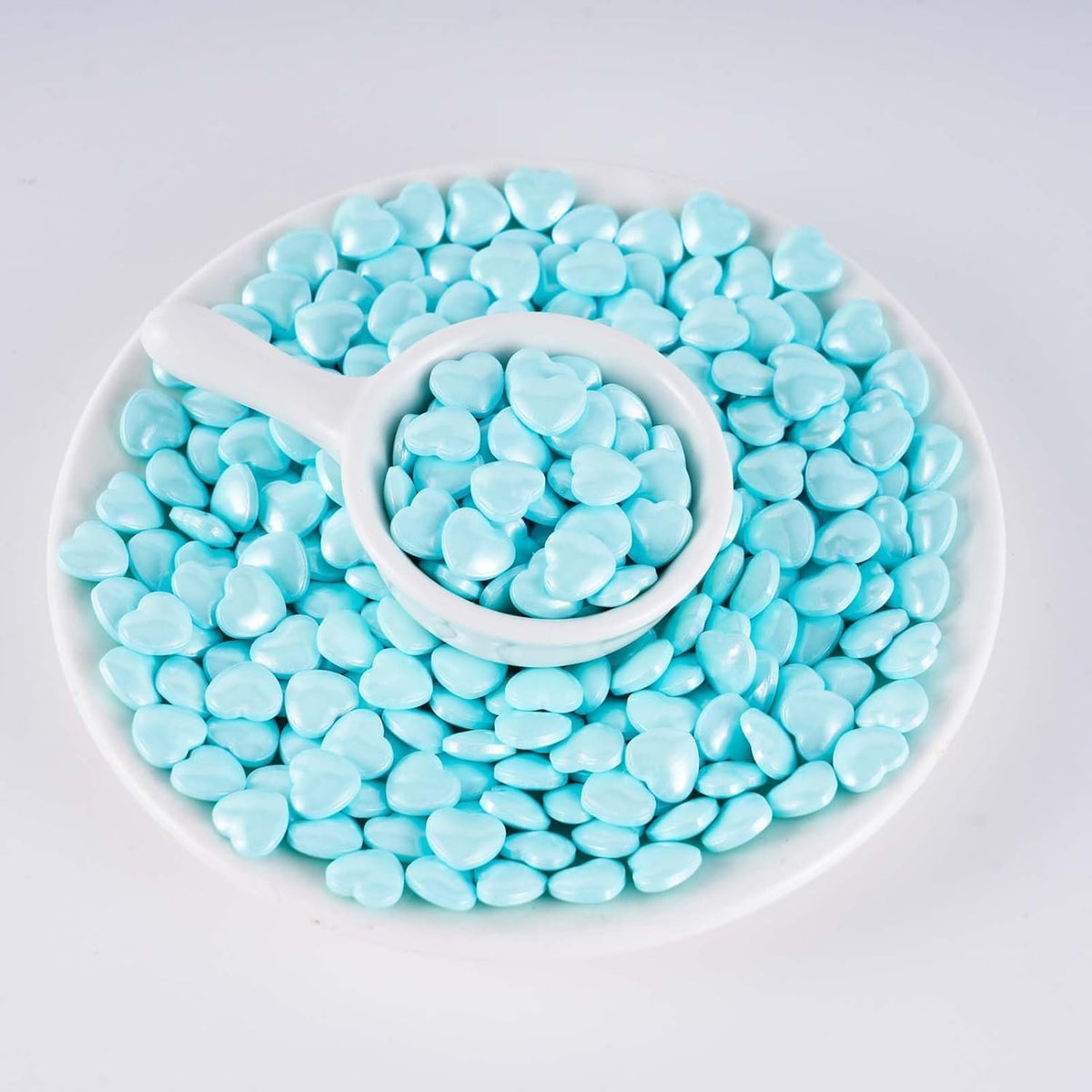 Kasvan Blue Heart Shapes Sprinkles - Edible Candy Pearls 130g/4.58 Oz, Mix Size, Baking Cake