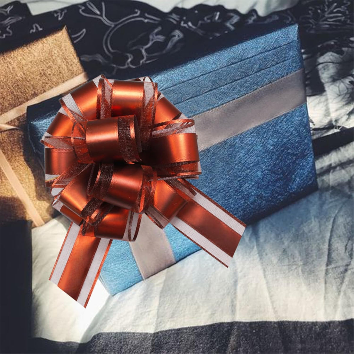 7 Pieces Large Pull Bows, 6 inche, Big Bow for Gift Wrapping, Christmas Party Birthday Gift