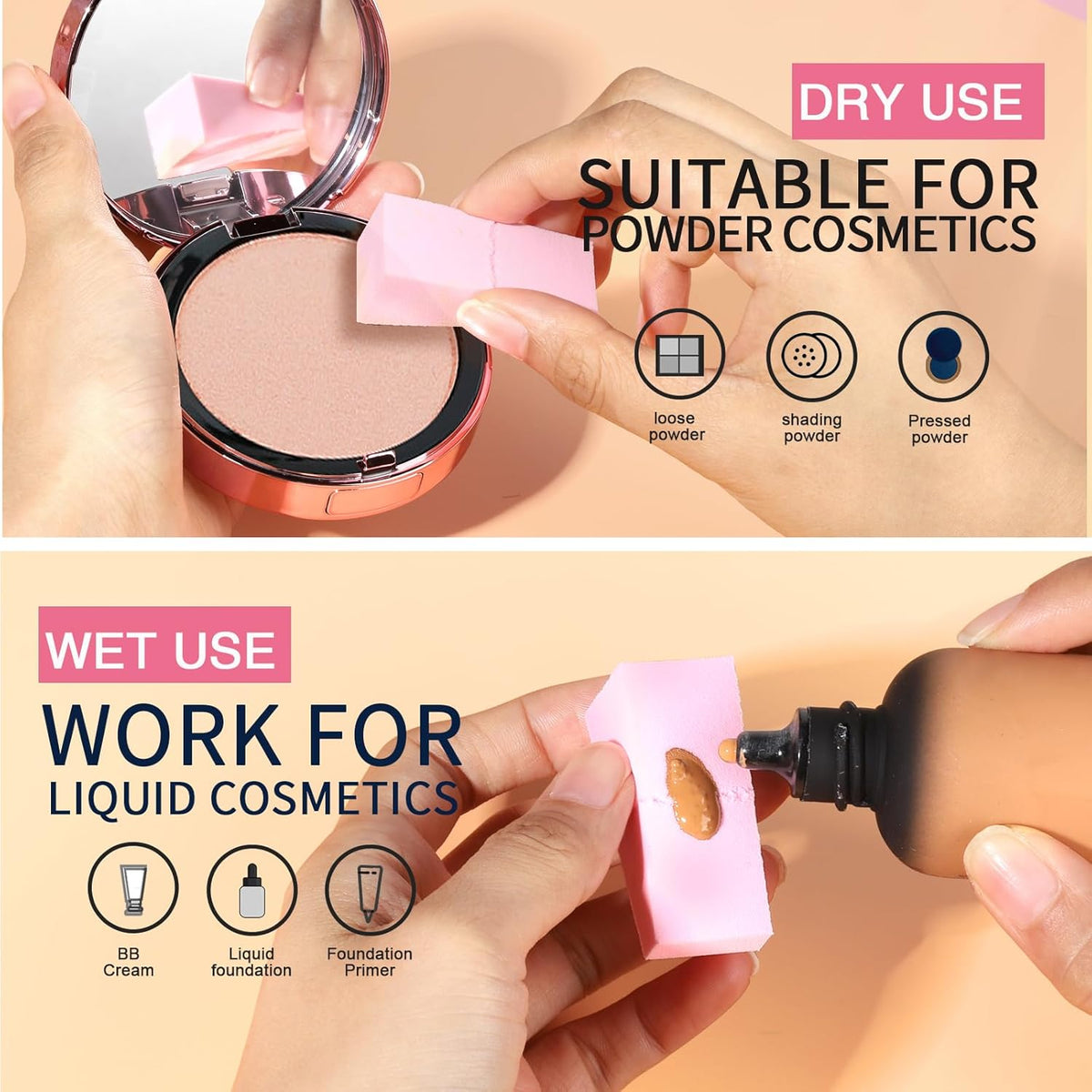 Teenitor 48 Pieces Makeup Sponge Blender For Face Curve Blending, Latex Free Small Wedge Shaped