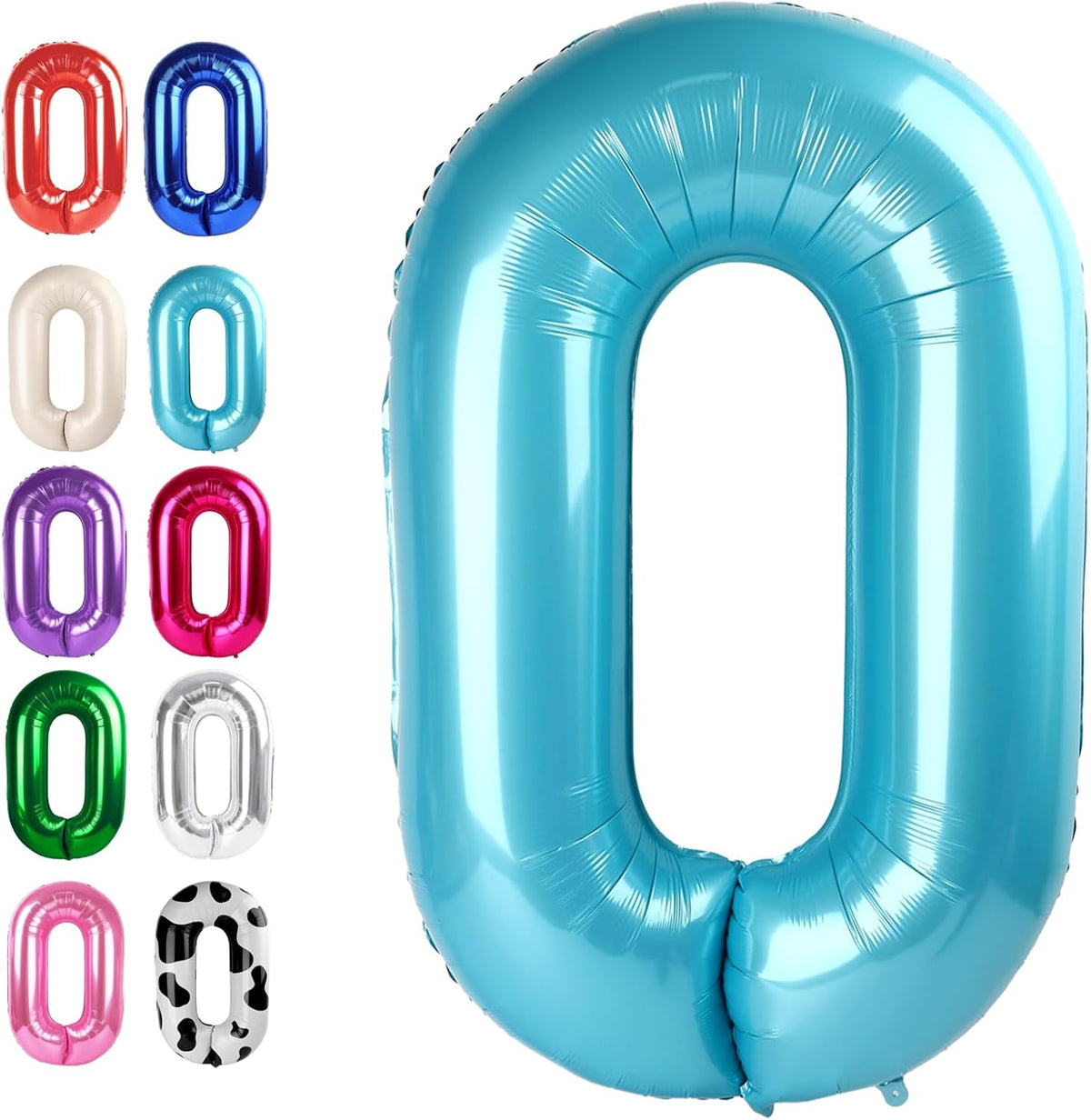 Pearl Blue 40 Inch 0 Number Balloons, 0 Decorations for 10 20 30 40 50 60 70 80 90 100Birthday
