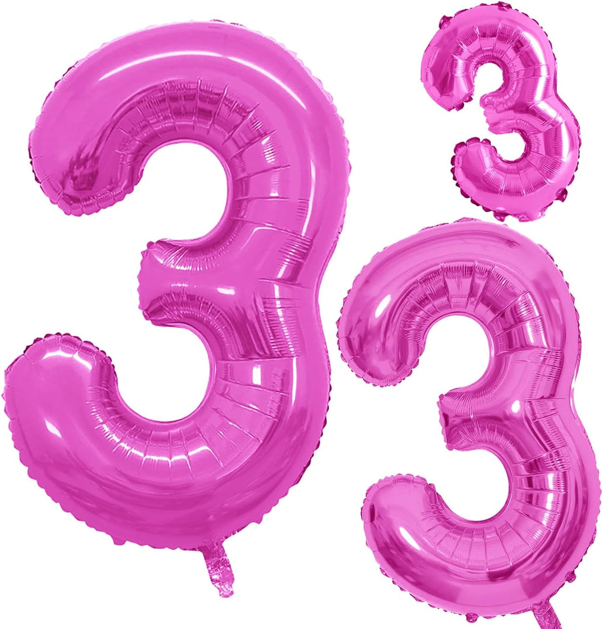 GOER Pink Foil Balloons Number 3,Huge Number Balloons for 3rd 33rd Birthday Party Supplies
