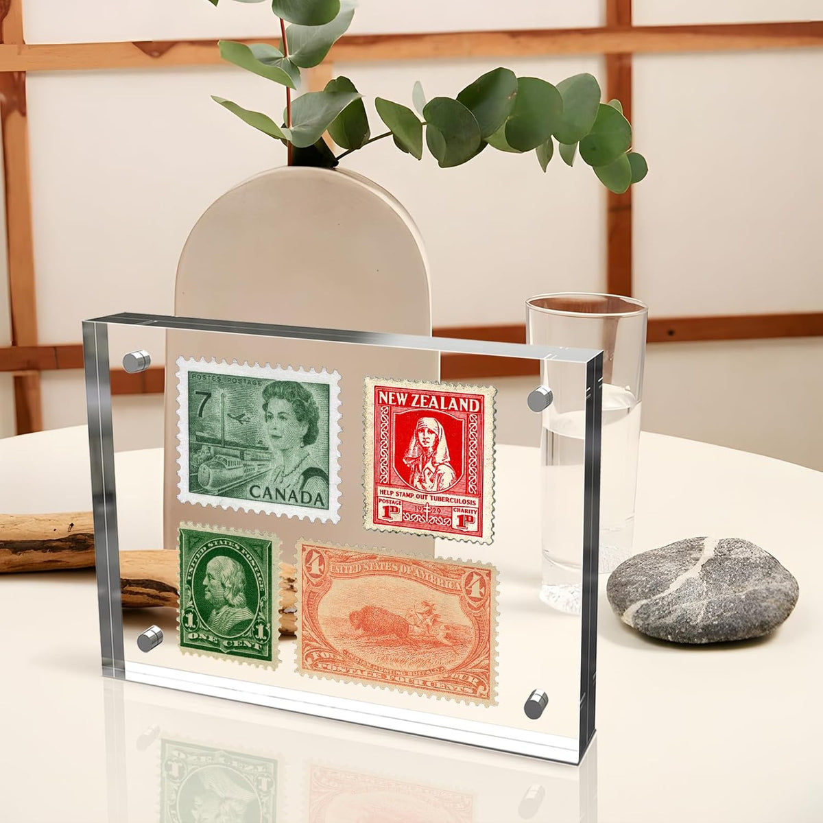 4x6 Inches Acrylic Picture Frames 3 Pack, Double Sided Magnetic Photo Frames,Free Standing on Desk