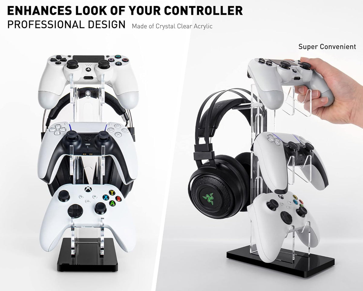 OAPRIRE Universal 3 Tier Controller Holder and Headset Stand for PS4 PS5 XBOX ONE SWITCH