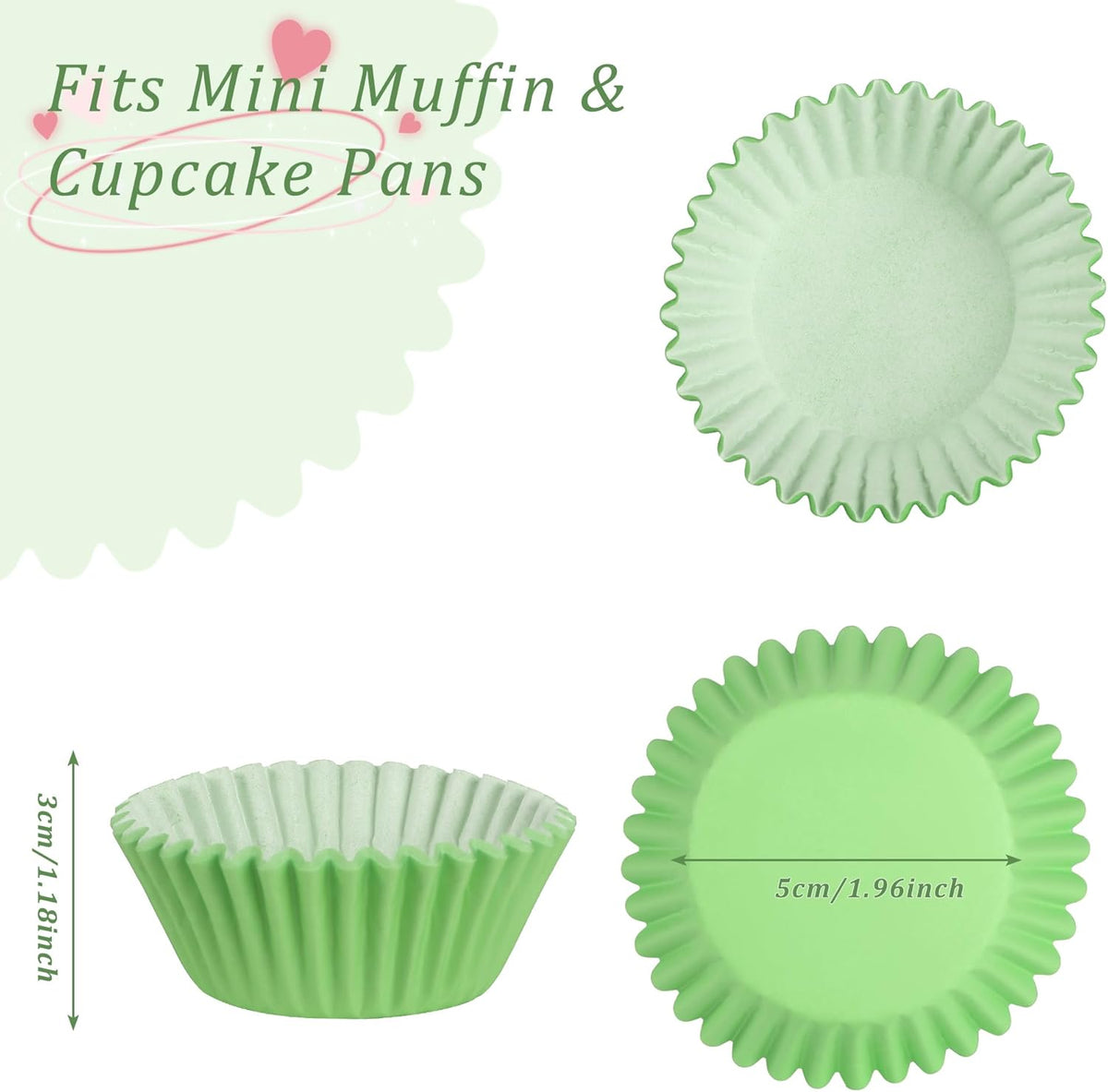 2 inch 1000-Count Mini Cupcake Liners Bright Colorful Muffin Baking Cups, Odorless,Baking Paper