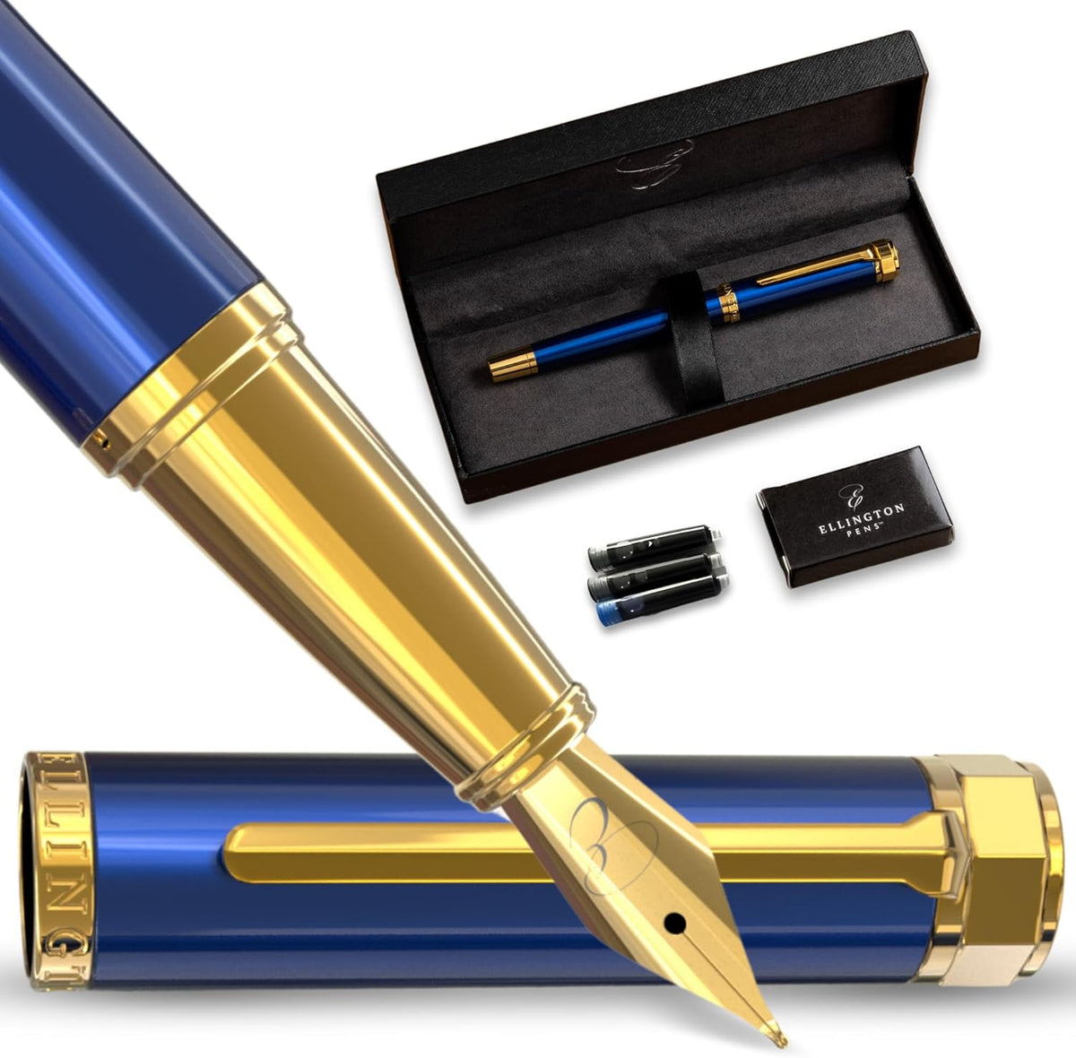 Ellington Pens Luxury Fountain Pen Set- Fountain Pens for Writing - Smooth Extra Fine Nib