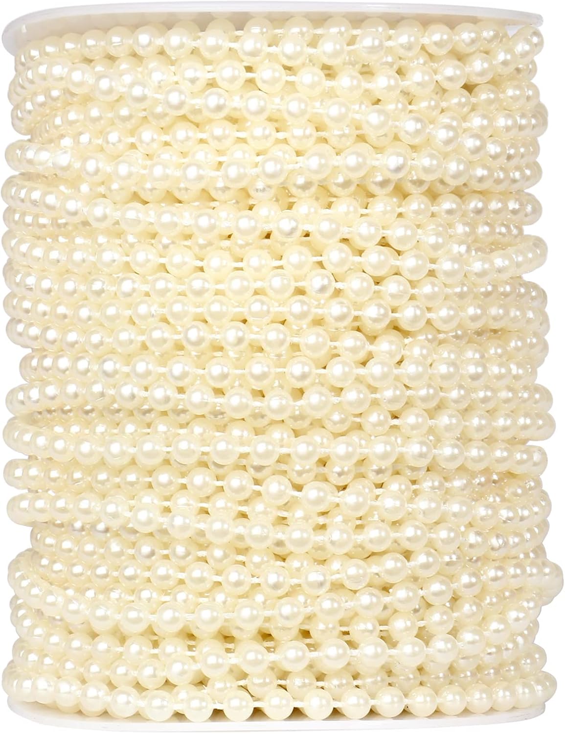[118Feet] Pearl Beads Garland, 5MM 39Yards Faux Pearl Beads String Roll Bulk for DIY Craft Wedding