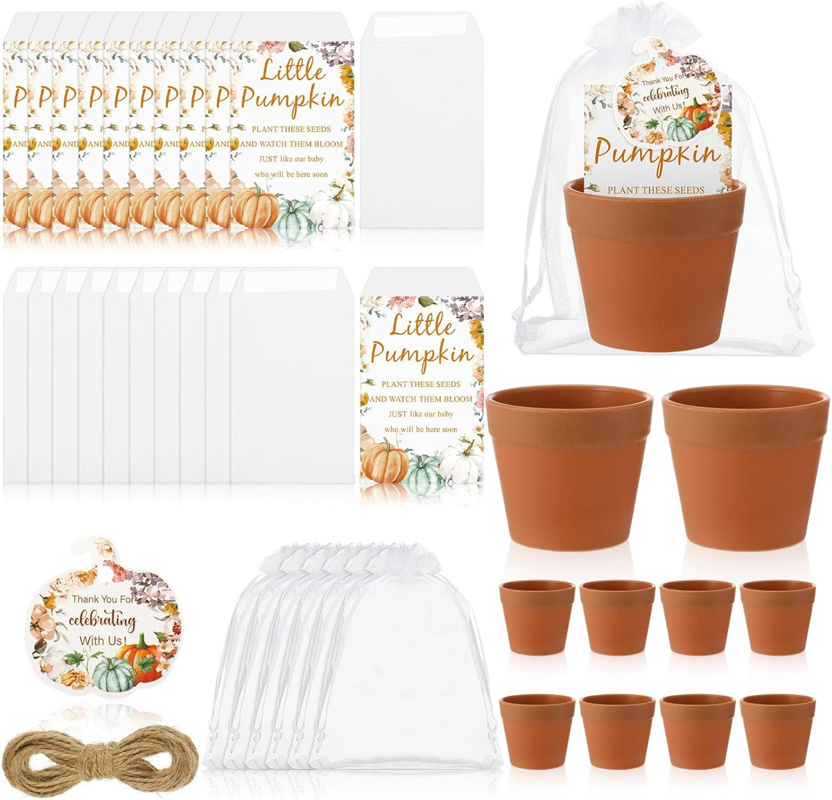 Ctosree 50 Sets Fall Baby Shower Seed Packet for Guests a Little Pumpkin is on The Way Gifts