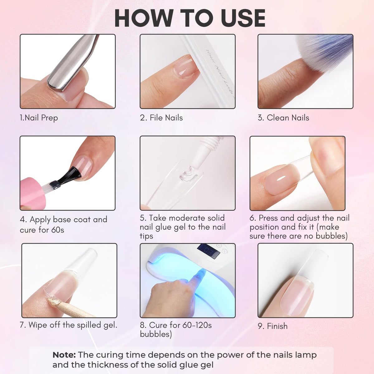 Makartt Gel Nail Glue for Press On Nails - 3D Gel Nail Art, 30ml Super Strong 3 in 1 Solid Nail