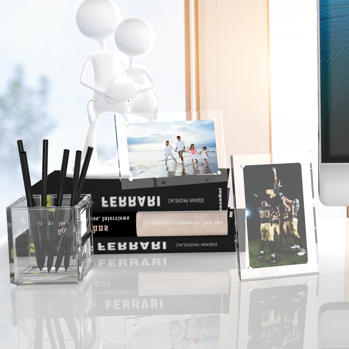 HELPLEX Picture Frames, 6 Pack 4x6 inch Acrylic Picture Frame Clear 4 x 6 Photo Frames Magnetic