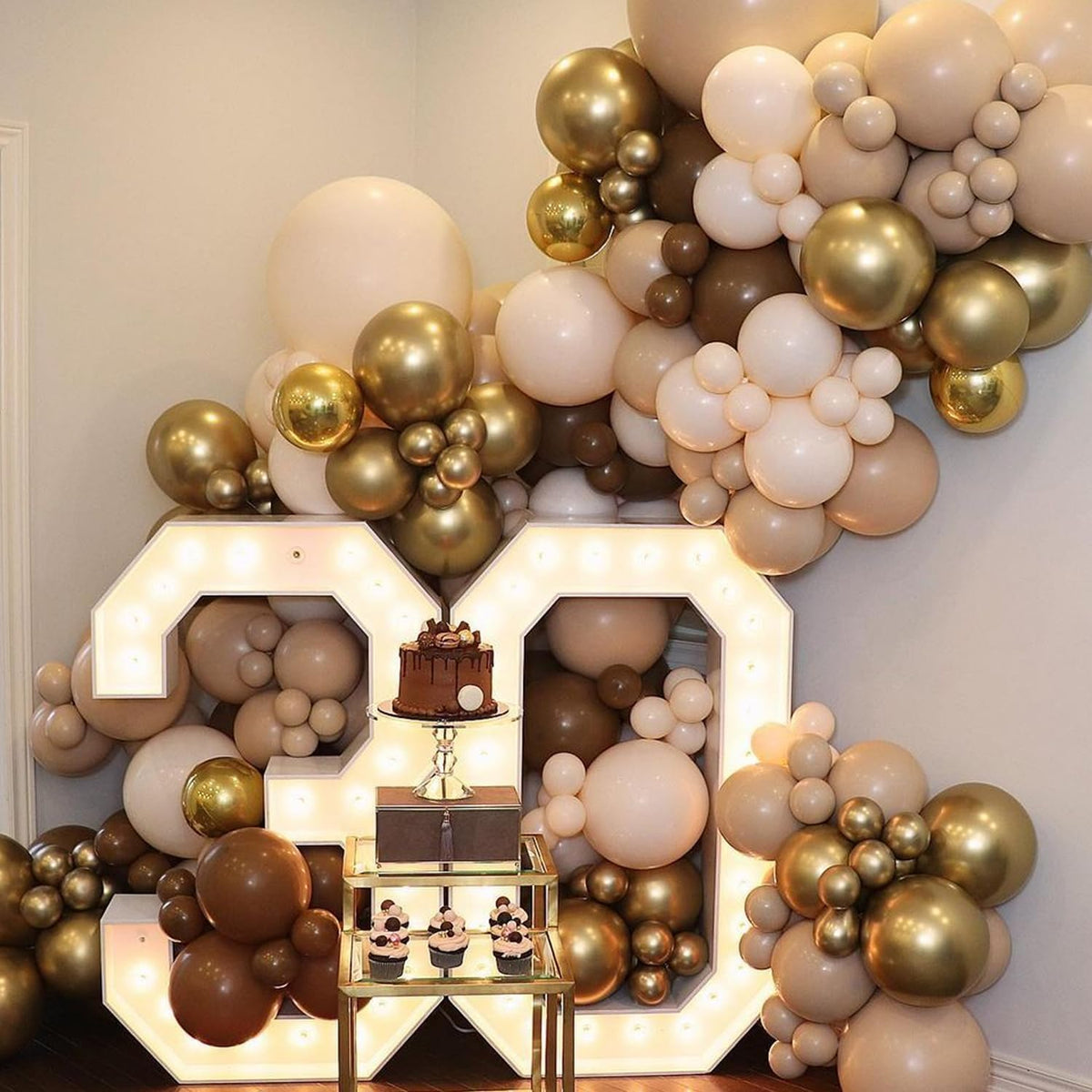 110pcs Brown Balloons 12 Inch Latex Balloon Arch Kit for Birthday Baby Shower Anniversary