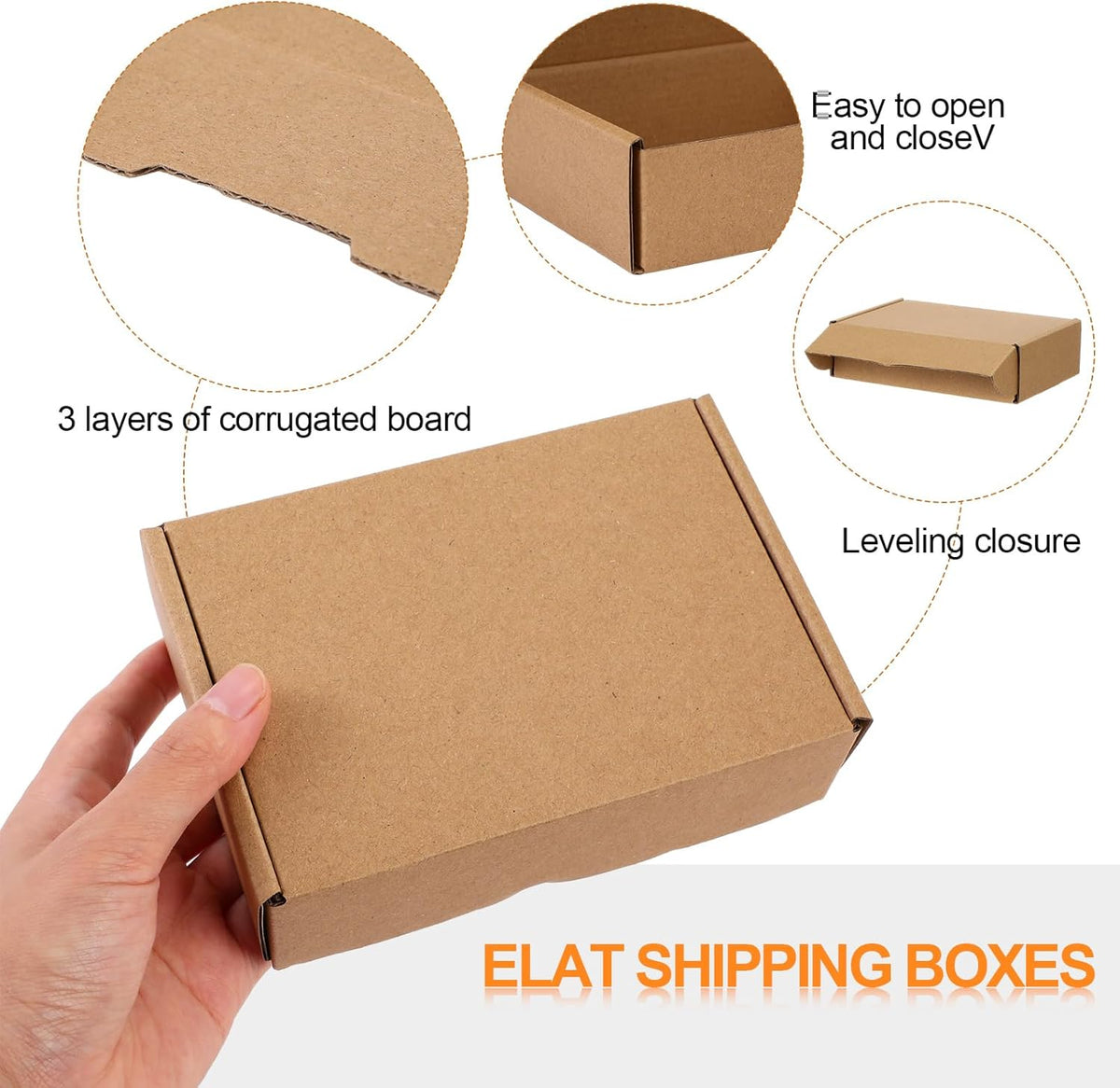 Qilery 100 Pcs Shipping Boxes Cardboard Gift Corrugated Cardboard Brown Boxes Mailer Packaging for