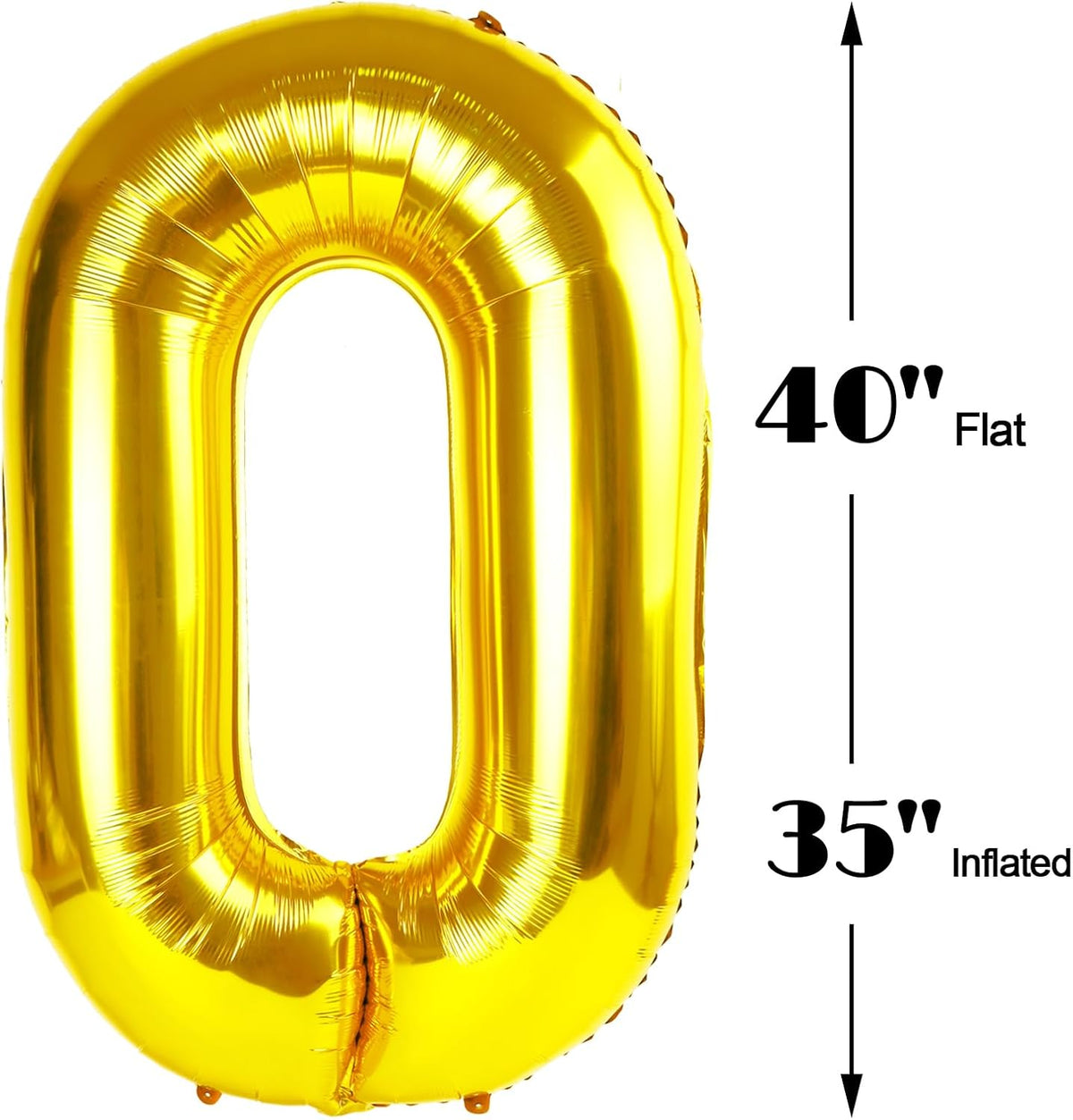 Gold Mylar Number 10 Balloon 40 inch, Number 10 Birthday Balloon for Boy Girl, Gold Foil Balloon