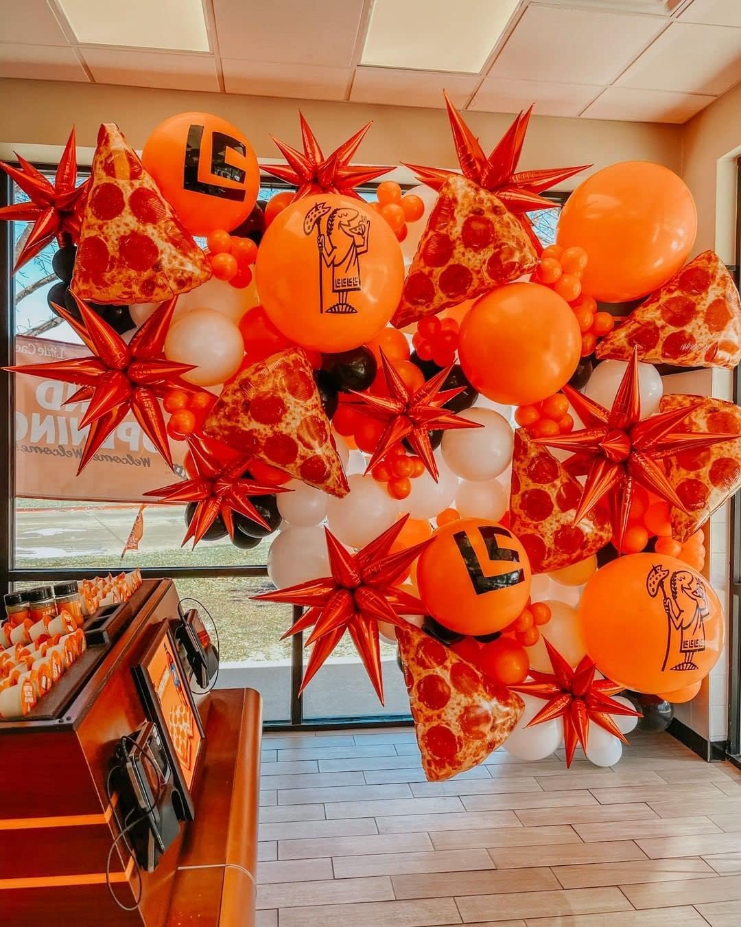 3pcs 26inch orange Star foil balloons.orange Explosion Star burst star balloon-Spike cone balloon