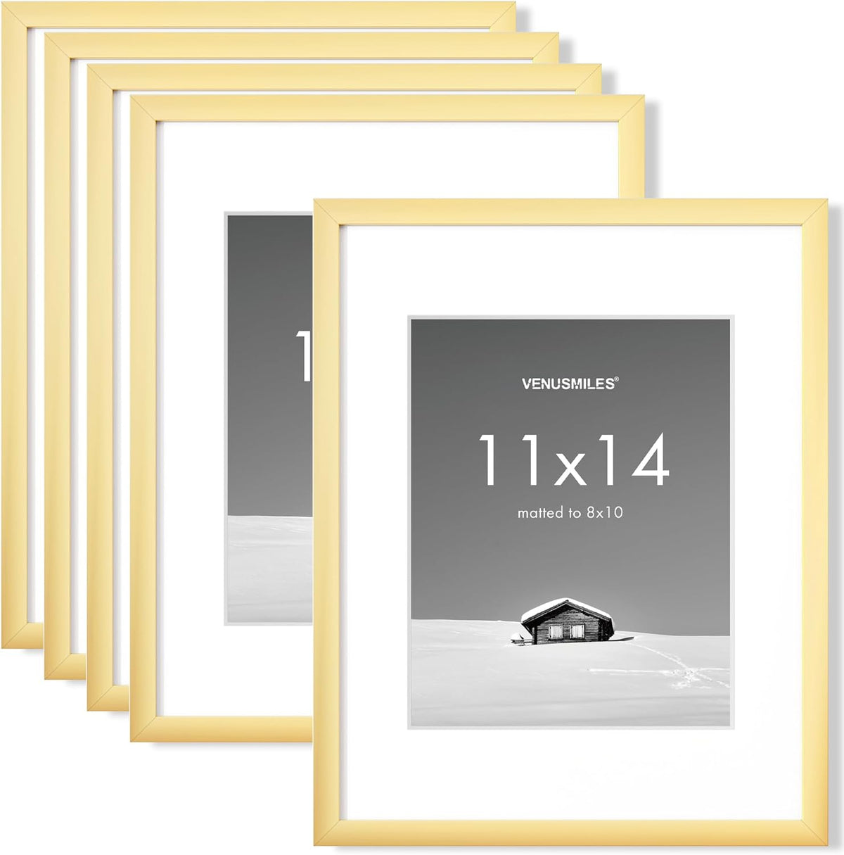 11x14 inch Picture Frame, 11x14 Photo Frames with 8x10 Removable Mat - High Definition Plexiglass