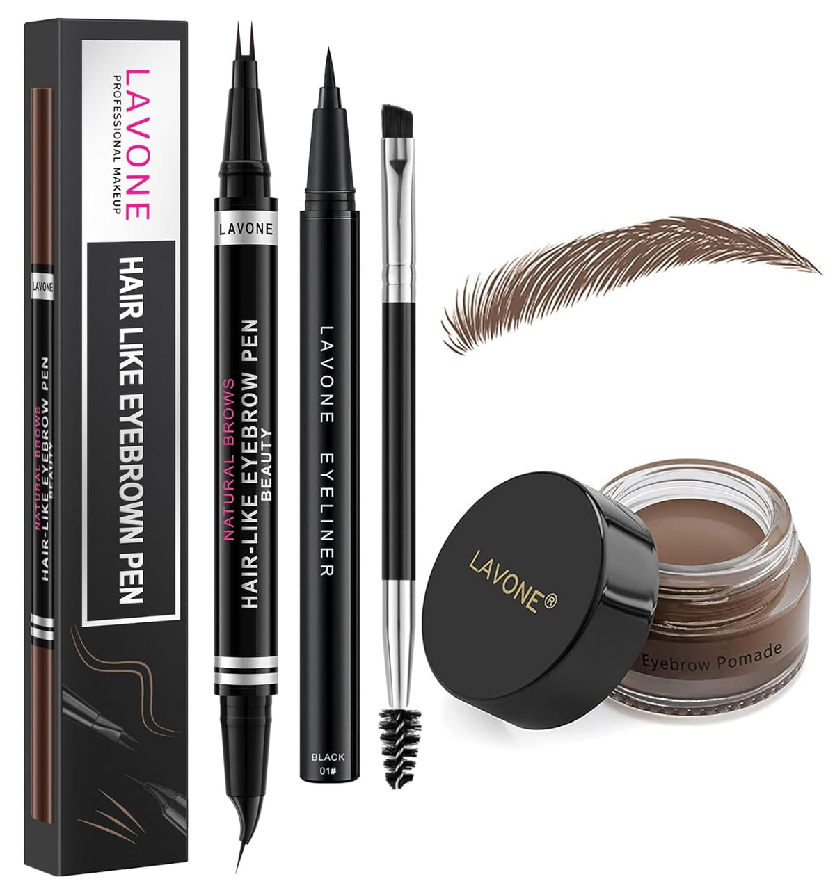 LAVONE Hair-Like Eyebrow Pen Makeup kit, Eyebrow Pencils for Women with Waterproof Microblading