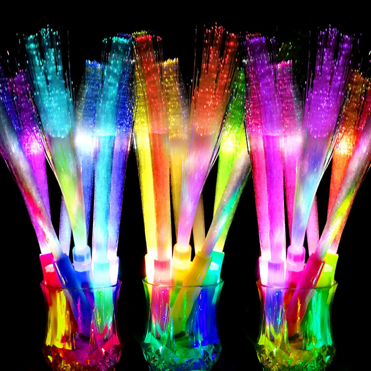 OceanWings Glow Fiber Optic Wands,Halloween Glow Sticks Bulk Party Pack,Glow in the dark Party
