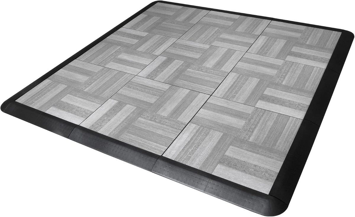 Big Floors SnapFloors 3X3RESGRAYOAKFLOOR Interlocking Lightweight Plastic Modular Dance Floor Kit