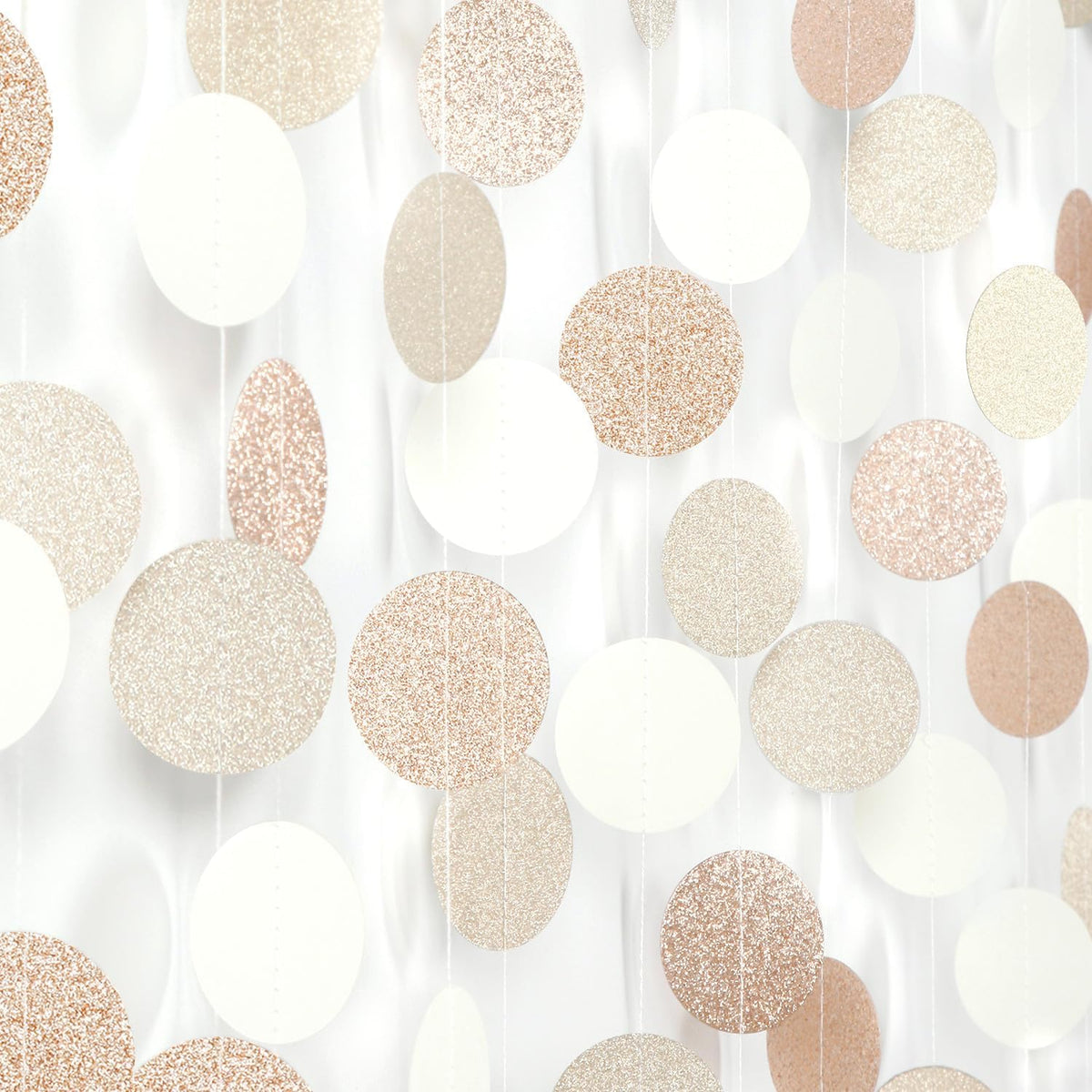 Boho Champagne-Gold Party-Decorations Streamers-Garland - 52ft Fall Rustic Birthday Hanging Paper