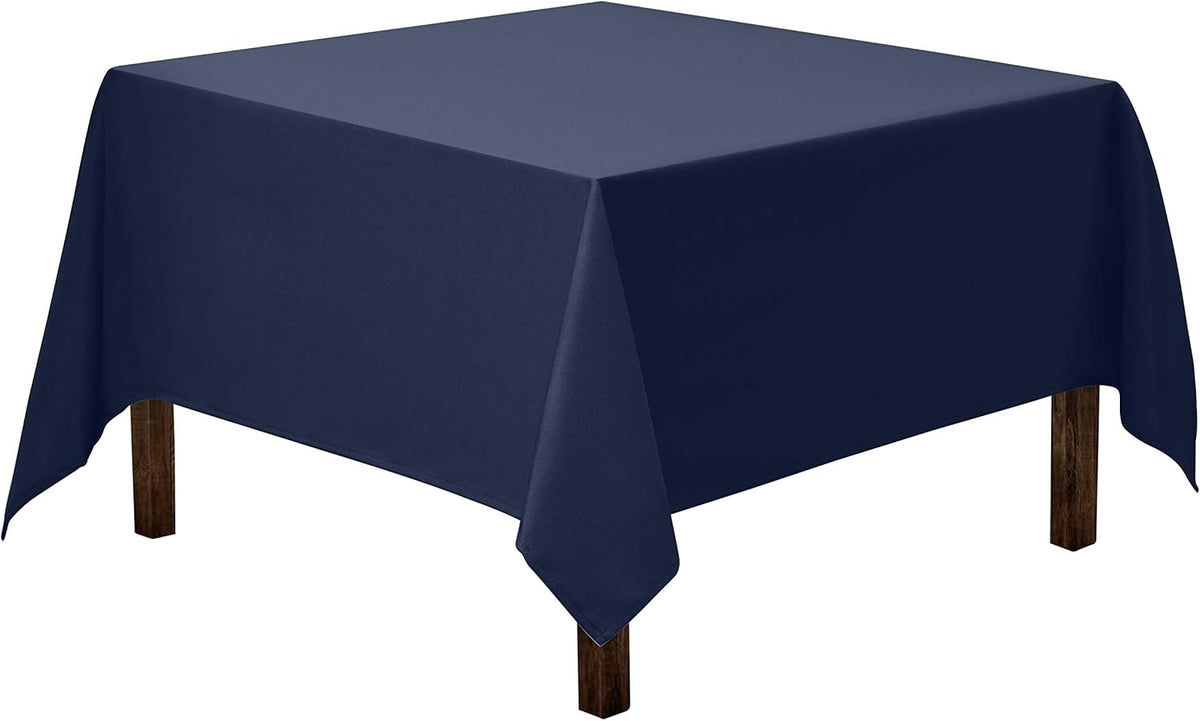 Gee Di Moda Square Tablecloth - 52 x 52 Inch Navy Blue Table Cloth for Small Square or Round Tables