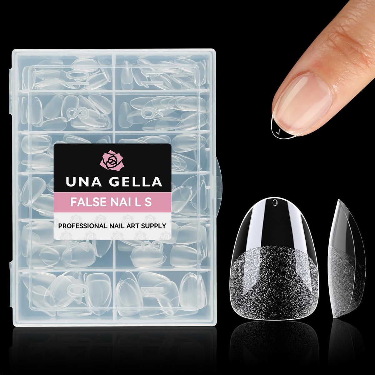 UNA GELLA Extra Short Almond Nail Tips, 312pcs XS Gel Nail Tips Almond Pre-Shaped Half Matte Full