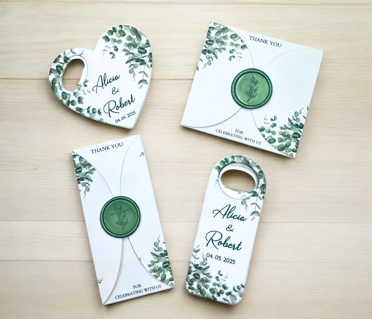 Wedding Bottle Opener Favors for Guests in Bulk, Hearts Shape Bottle Opener, Personalized Party