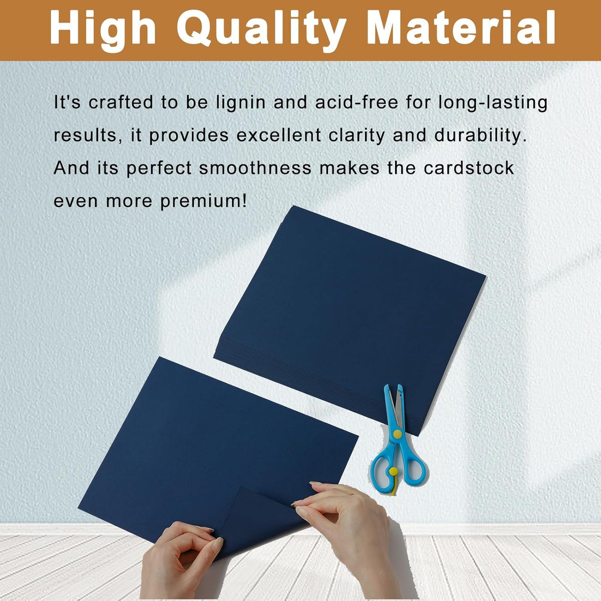 120 Sheets Navy Blue Cardstock 8.5 x 11 Craft Paper, 92lb Dark Blue Card stock Printer Paper for