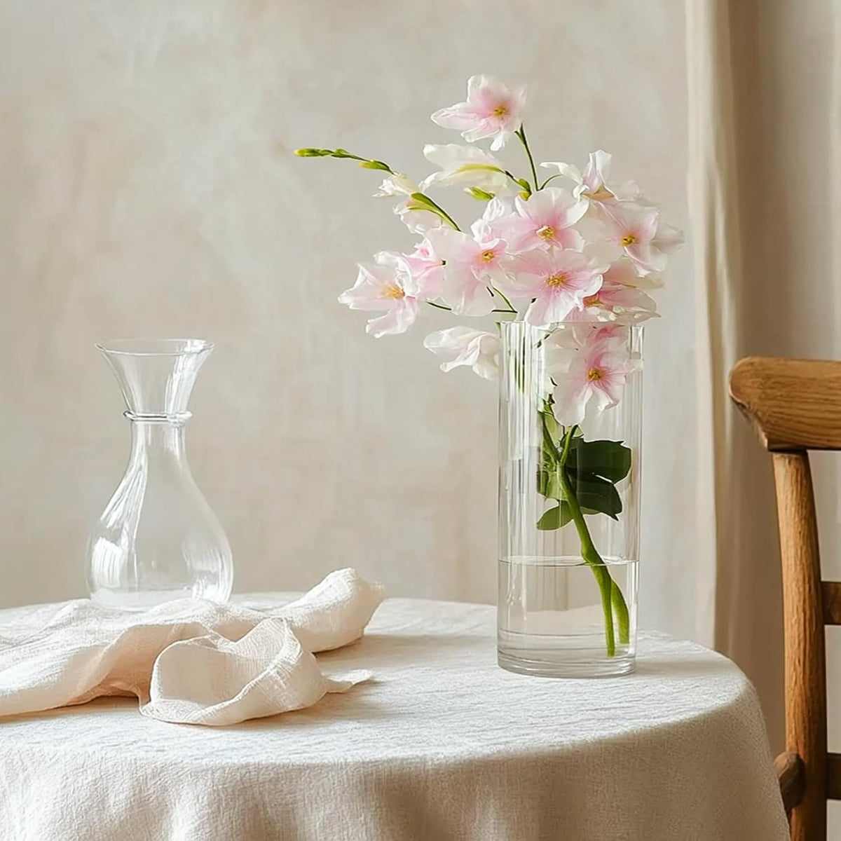 12Pcs Glass Cylinder Vases 8 Inch Tall Clear Flower Vases for Centerpieces Wedding Decoration