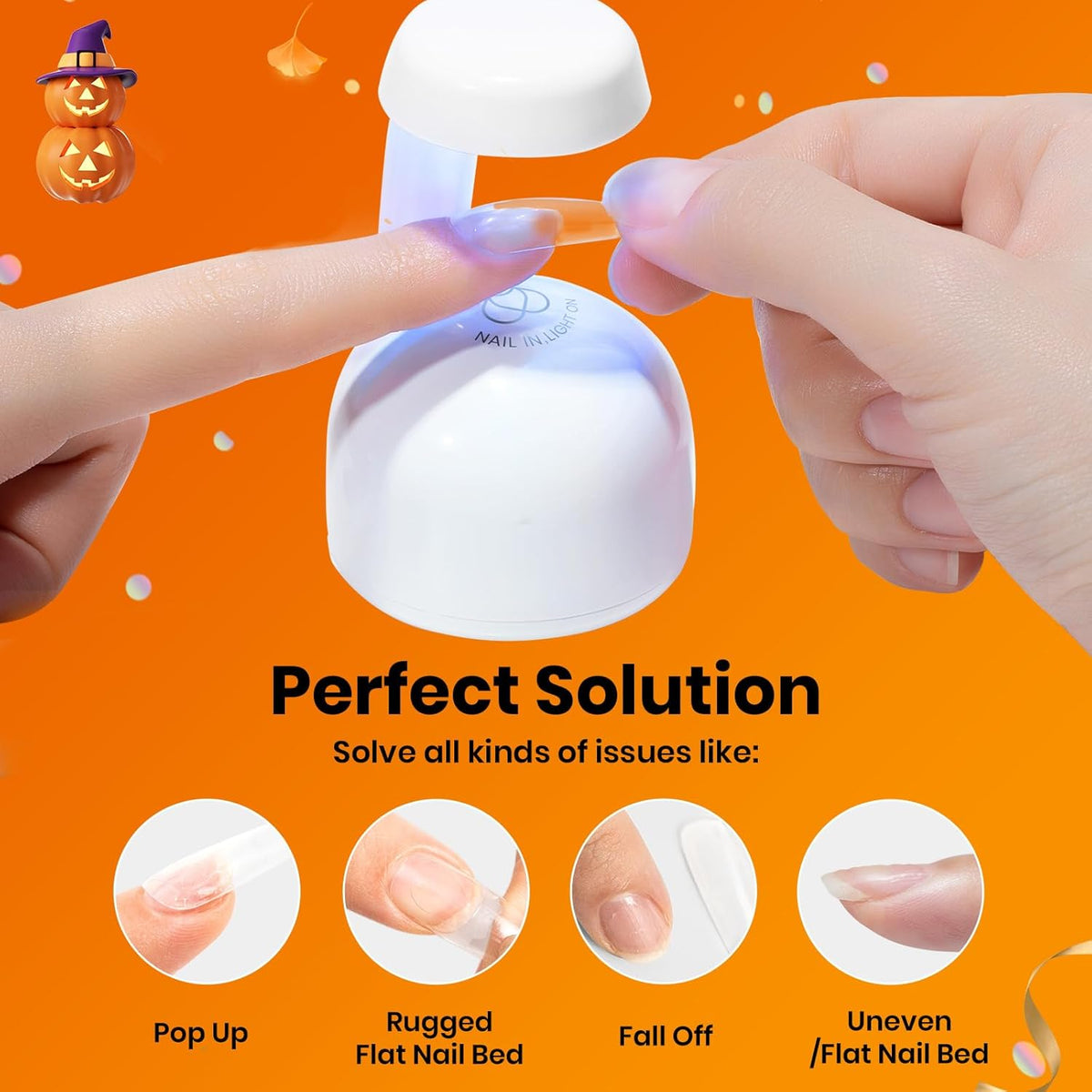 Beetles Gel Polish 9 in 1 Nail Glue with New Formula, 0.5 Fl Oz Super Strong Brush in Nail Gel Glue